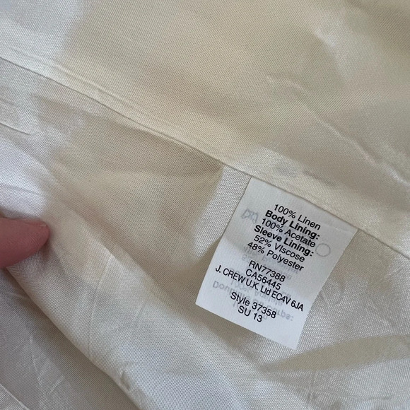 J Crew White 100% Linen Blazer | Size 0 - Picture 5 of 7